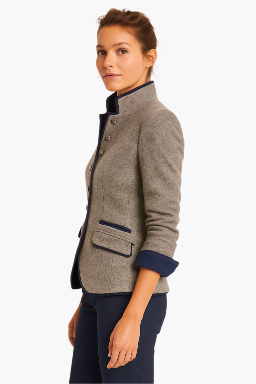 Blazer Moderne À Col Mandarin Pour Femme | Hiver