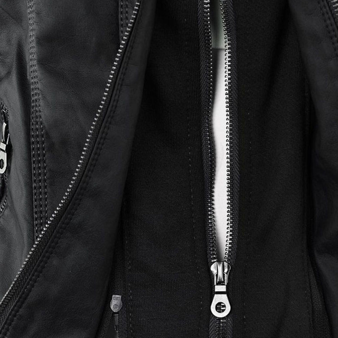 Veste Motarde En Cuir À Capuche Pour Femme | Hiver