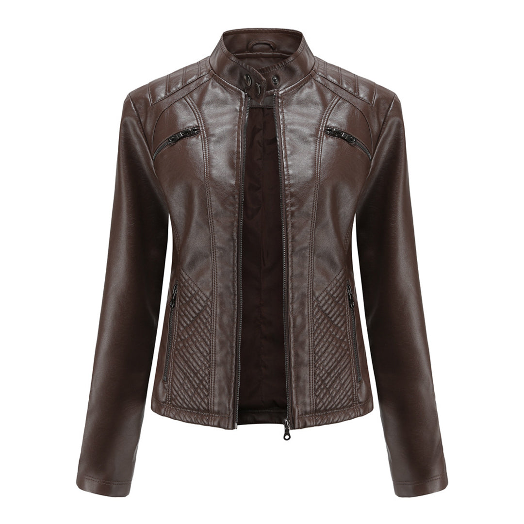 Veste En Cuir Tendance Pour Femme | Fermeture Éclair