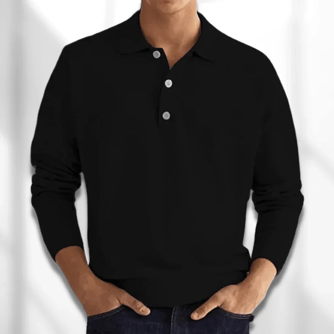 Polo Décontracté En Tricot Pour Homme | Manches Longues