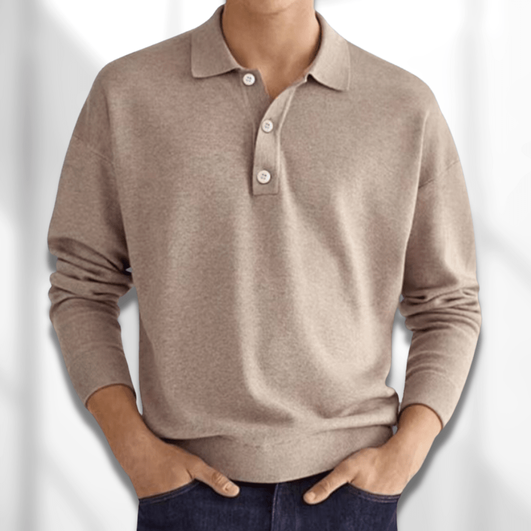 Polo Décontracté À Manches Longues Pour Homme | Coupe Décontractée