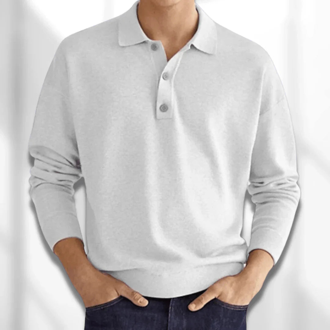 Polo Décontracté En Tricot Pour Homme | Manches Longues