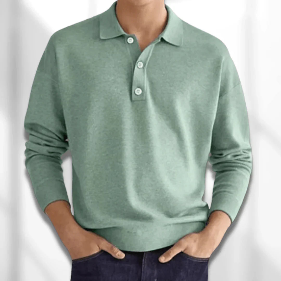 Polo Décontracté En Tricot Pour Homme | Manches Longues