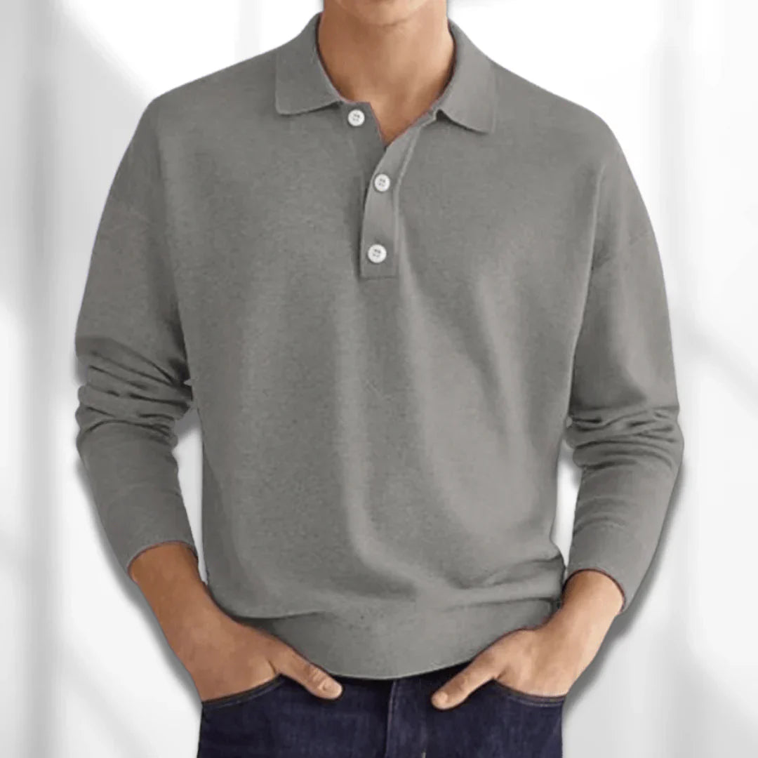 Polo Décontracté En Tricot Pour Homme | Manches Longues