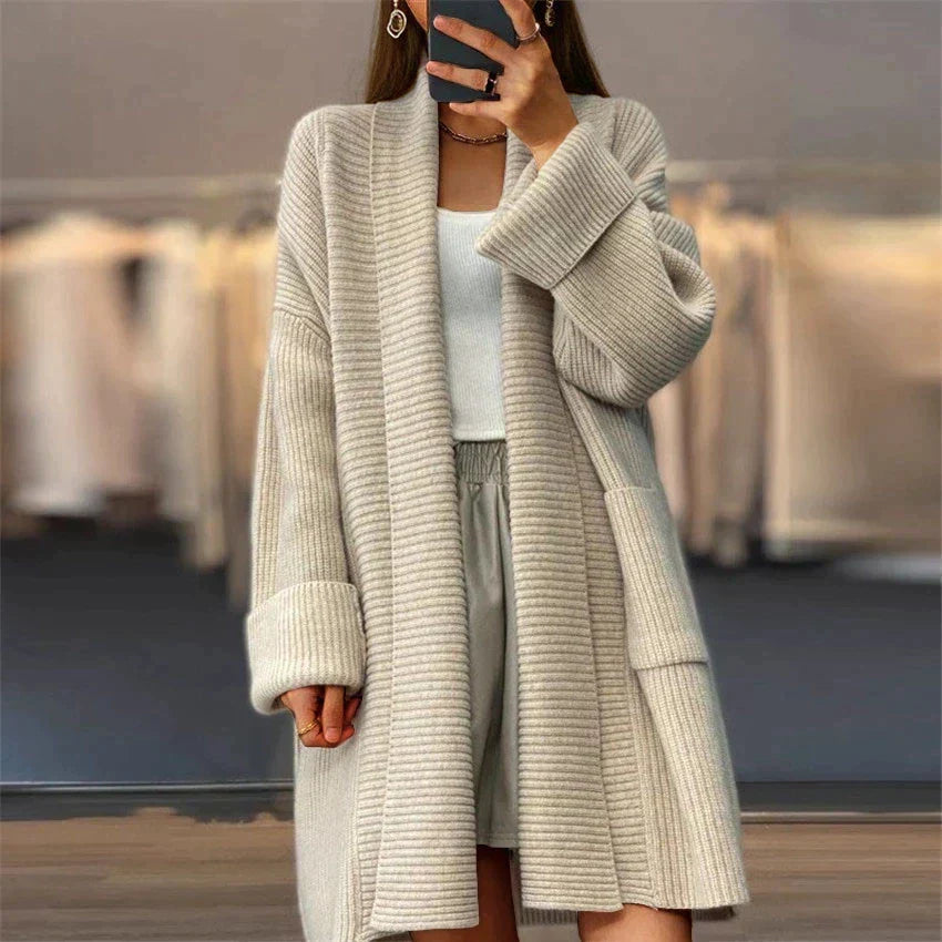 Cardigan Long En Maille Ouvert Sur Le Devant Pour Femme | Surdimensionné
