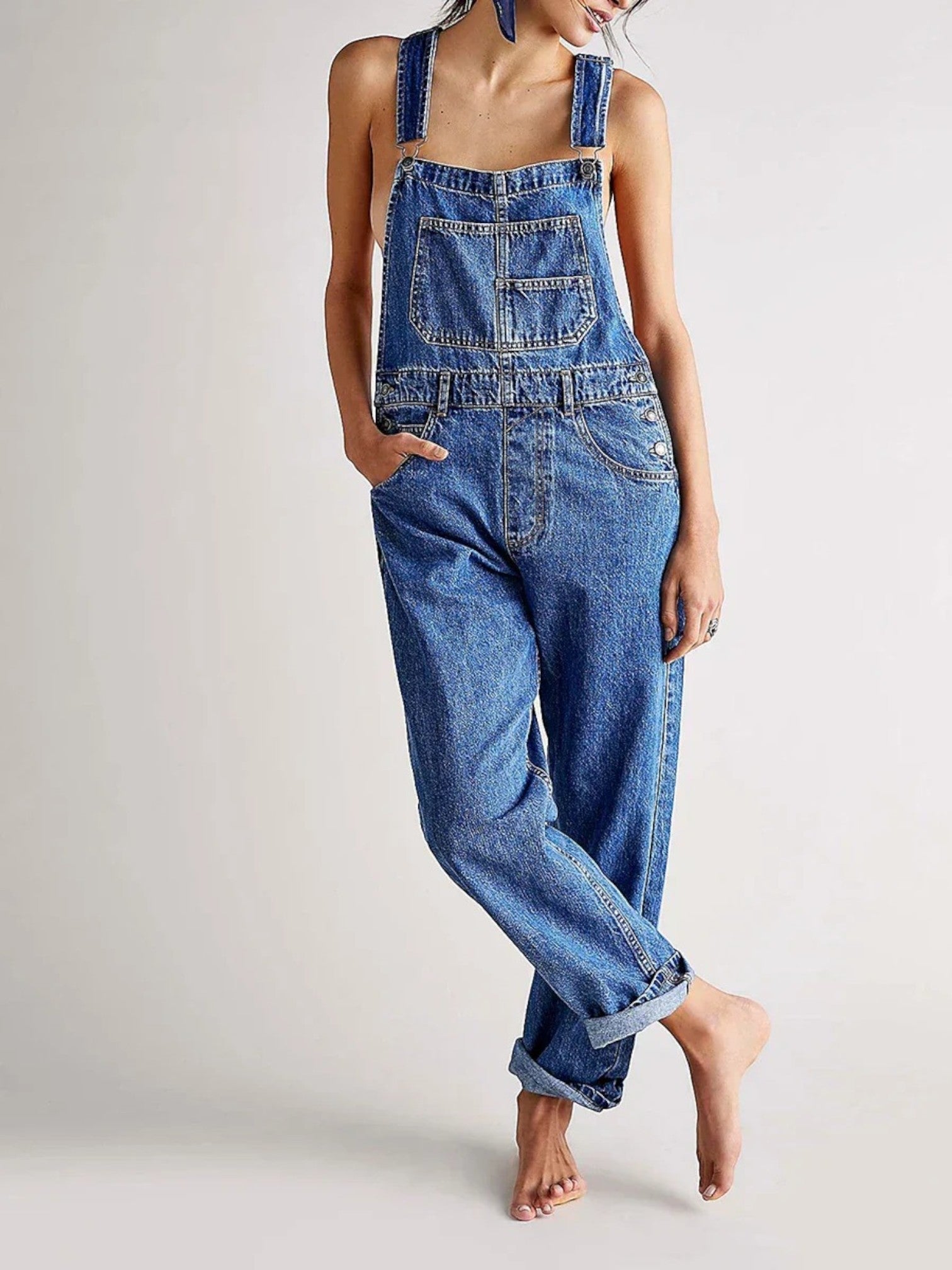 Calista | Salopette Ample En Jean Pour Femme