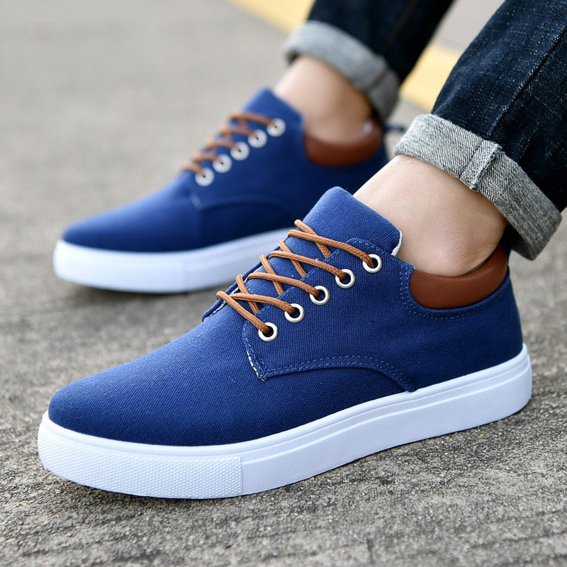 Baskets Décontractées À Lacets Pour Homme | Semelle Blanche