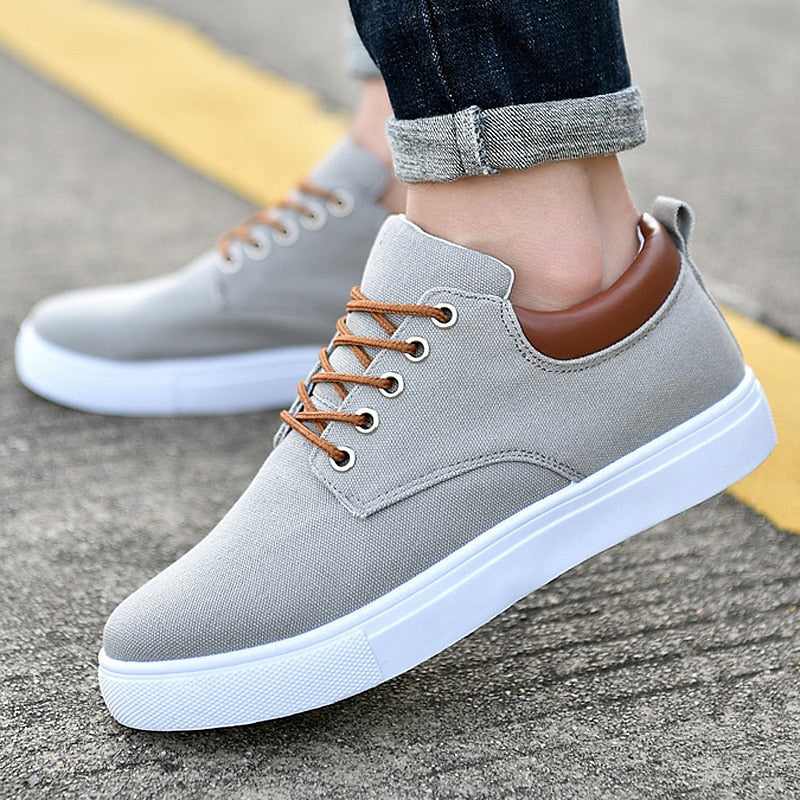 Baskets Décontractées À Lacets Pour Homme | Semelle Blanche