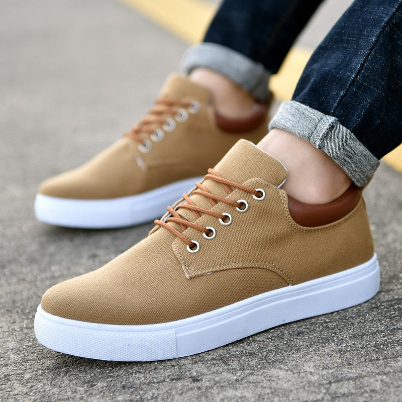 Baskets Décontractées À Lacets Pour Homme | Semelle Blanche