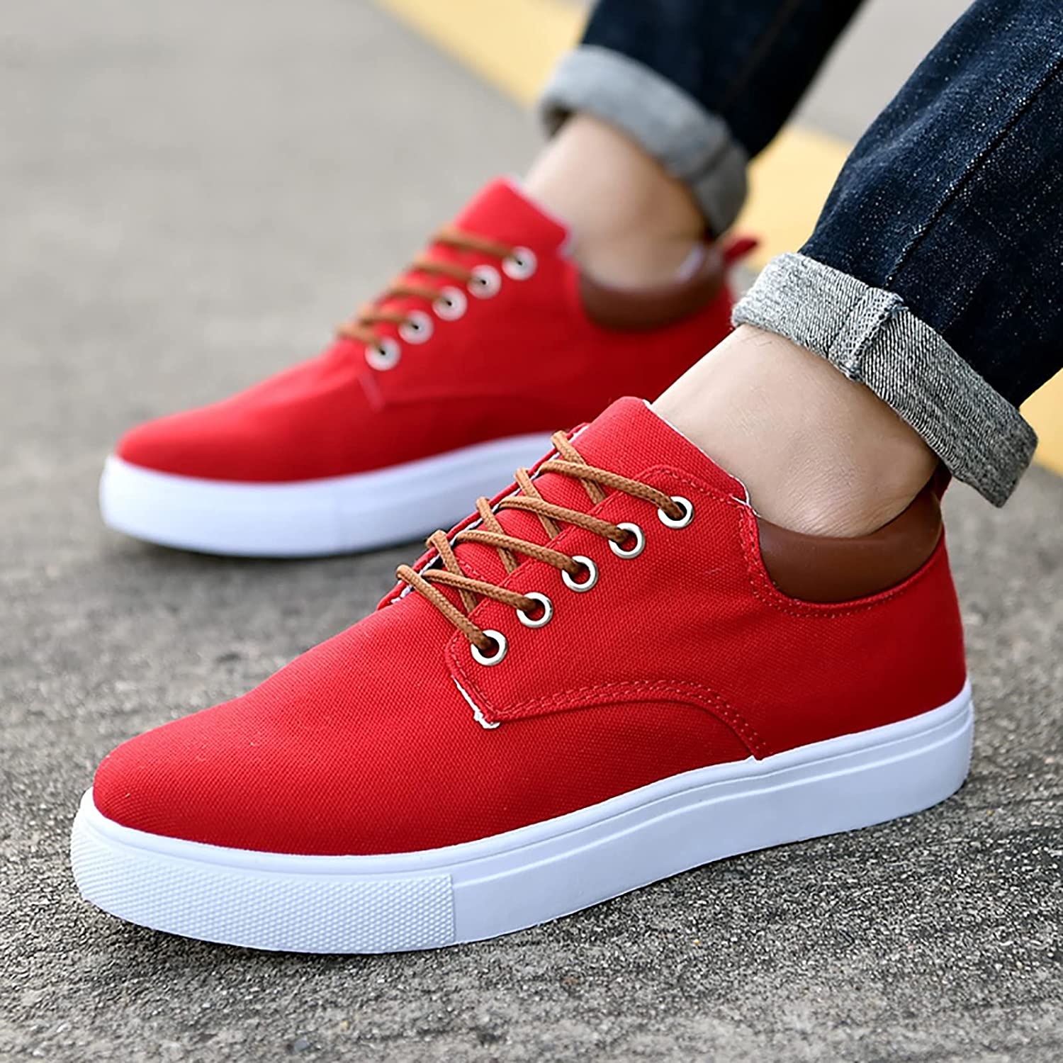 Baskets Décontractées À Lacets Pour Homme | Semelle Blanche