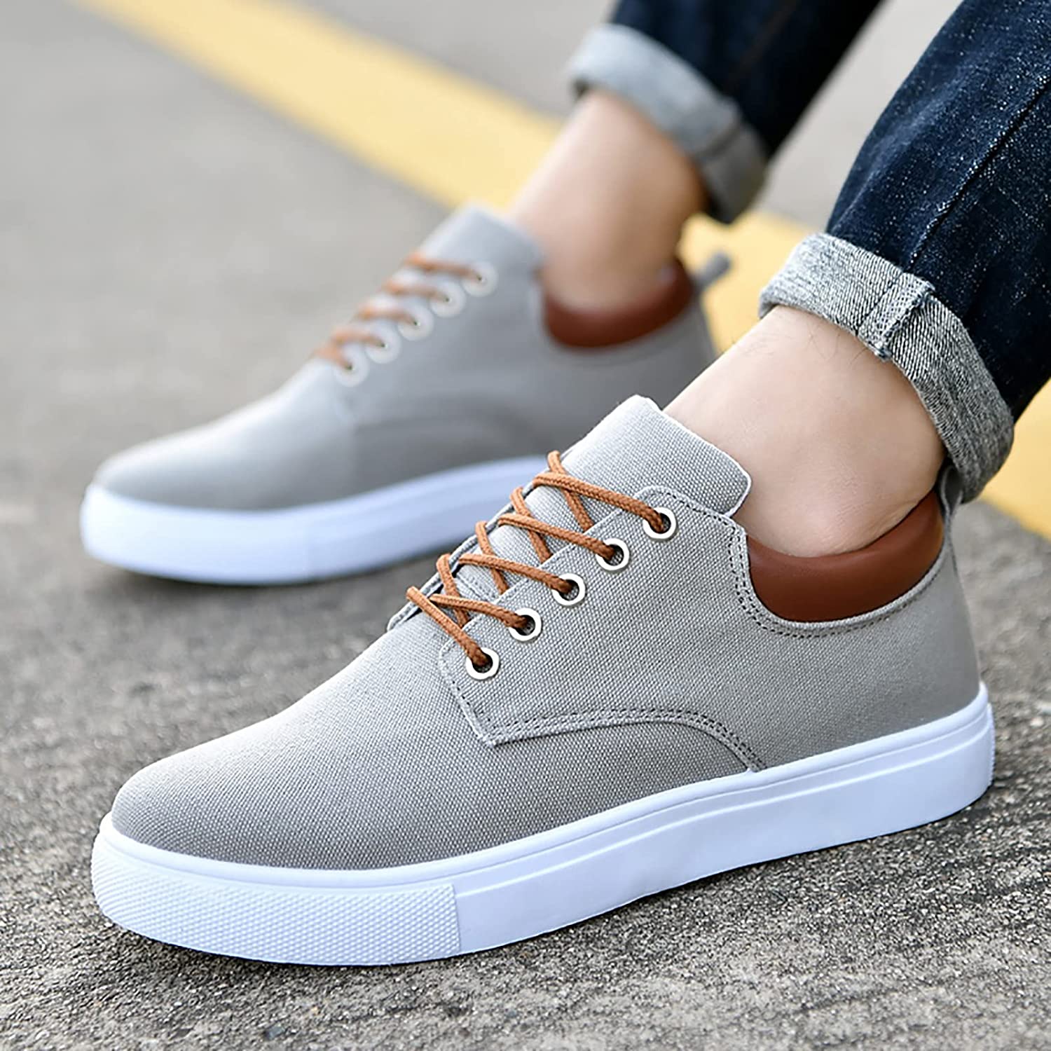 Baskets Décontractées À Lacets Pour Homme | Semelle Blanche