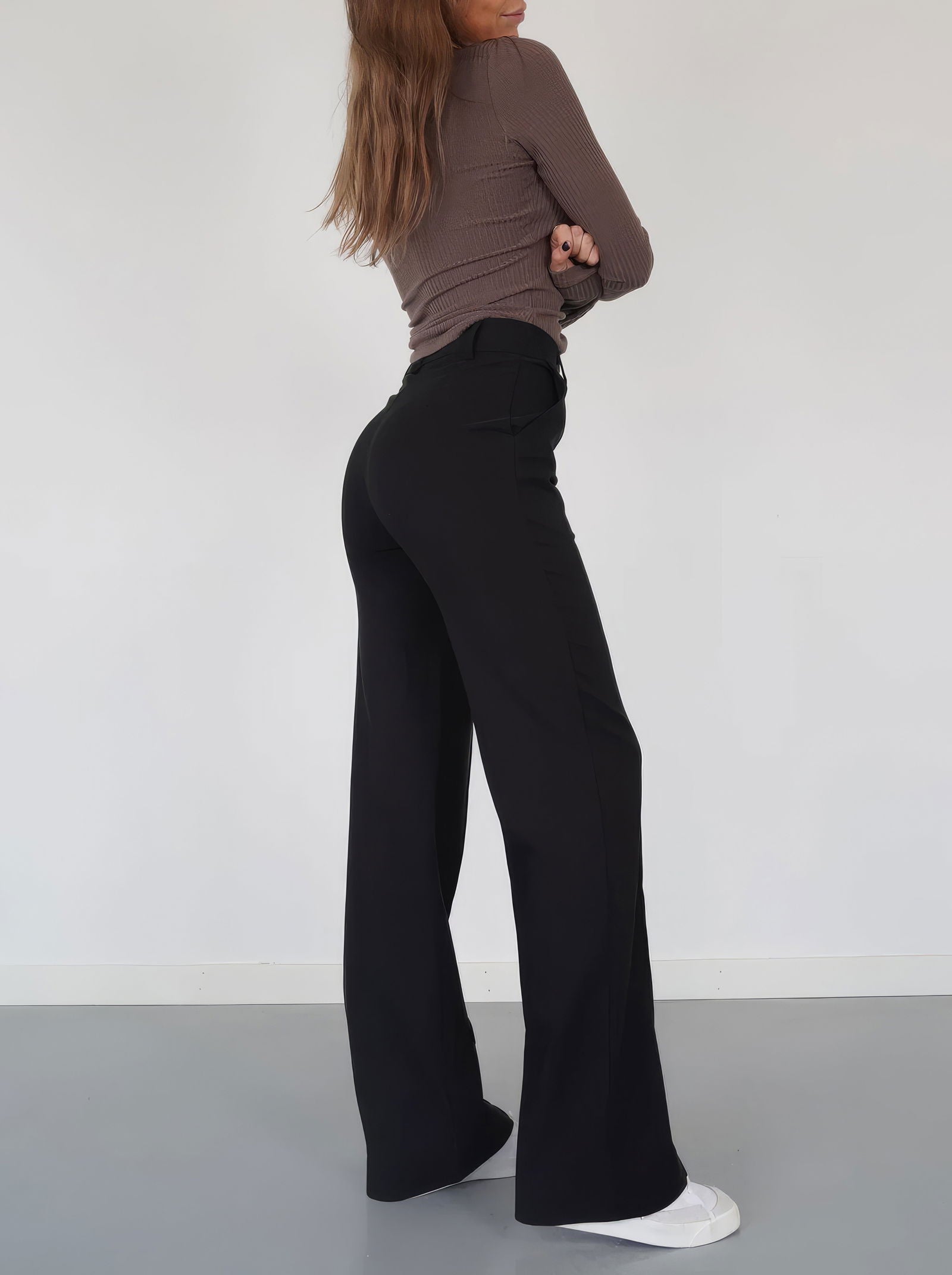 Pantalon Large Zippé Pour Femme | Tendance