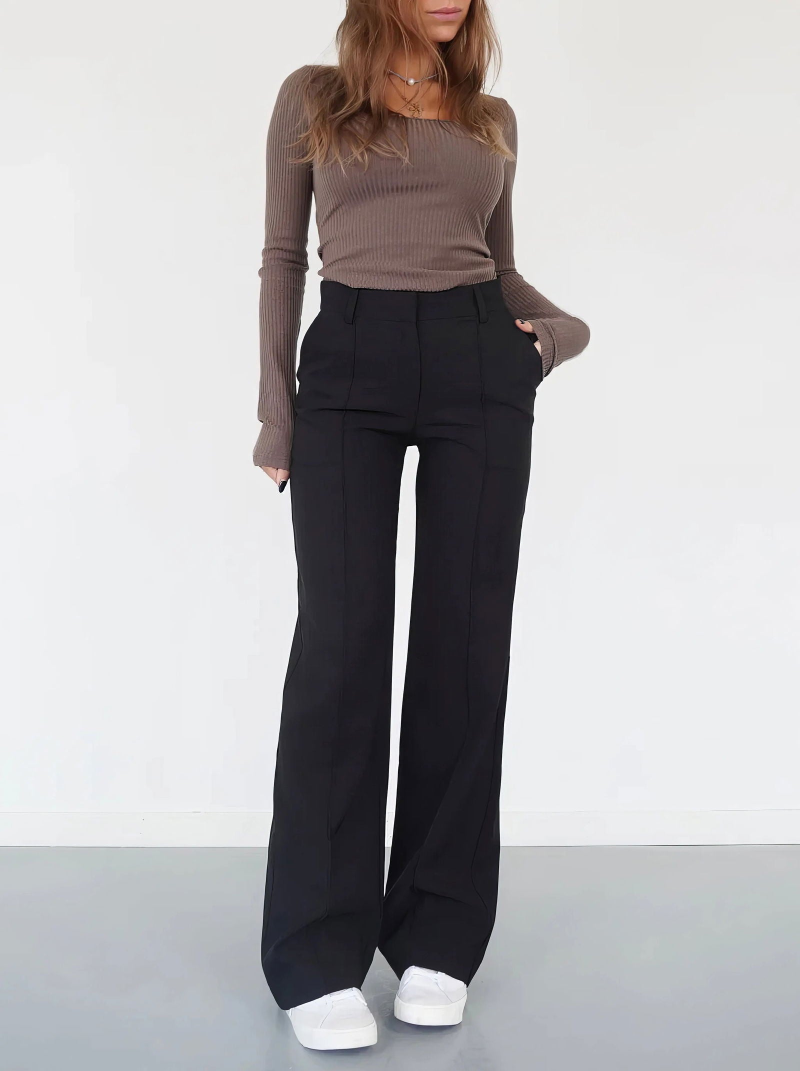Pantalon Large Zippé Pour Femme | Tendance
