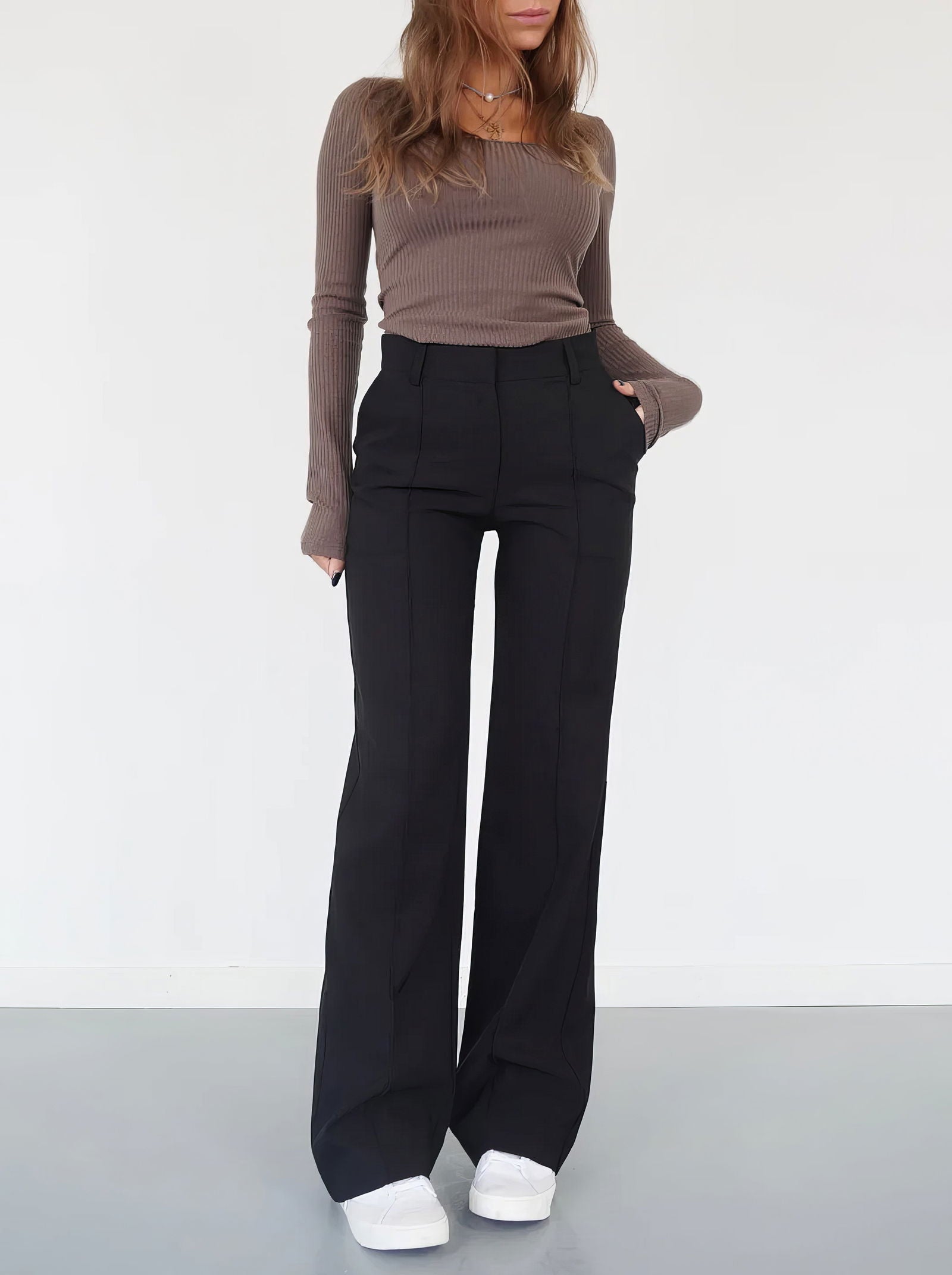 Pantalon Large Zippé Pour Femme | Tendance