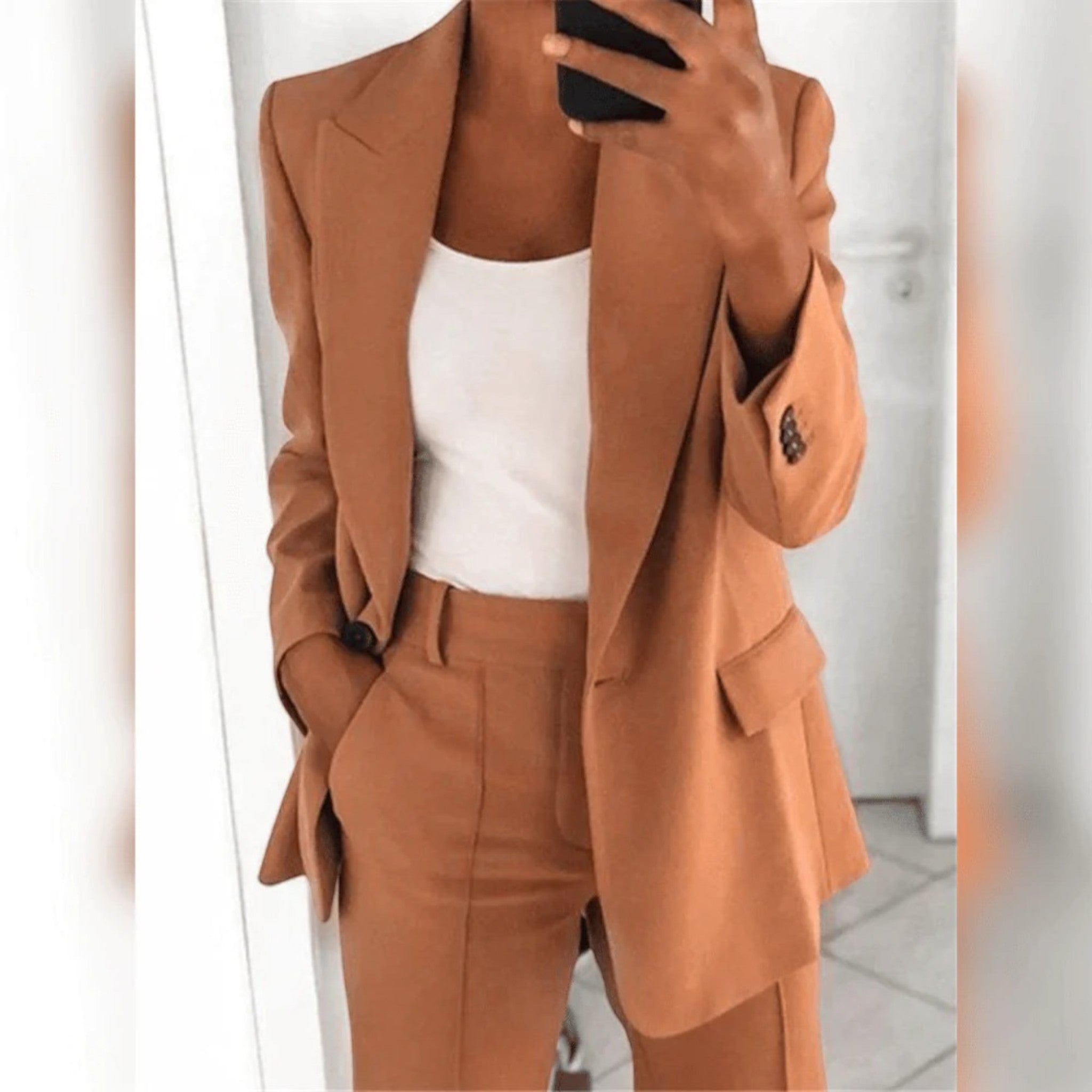 Élégant Costume Blazer Deux Pièces Pour Femmes