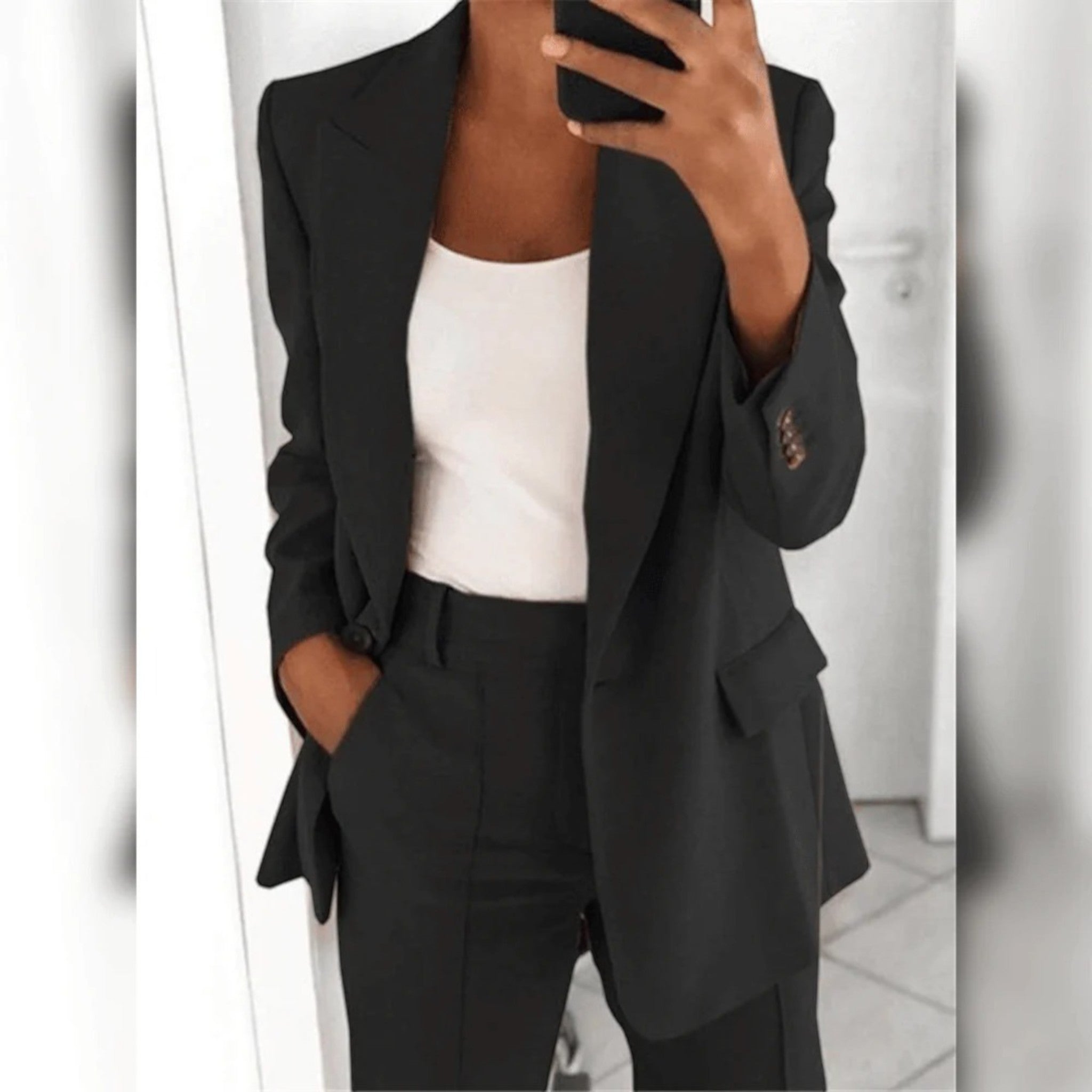 Élégant Costume Blazer Deux Pièces Pour Femmes