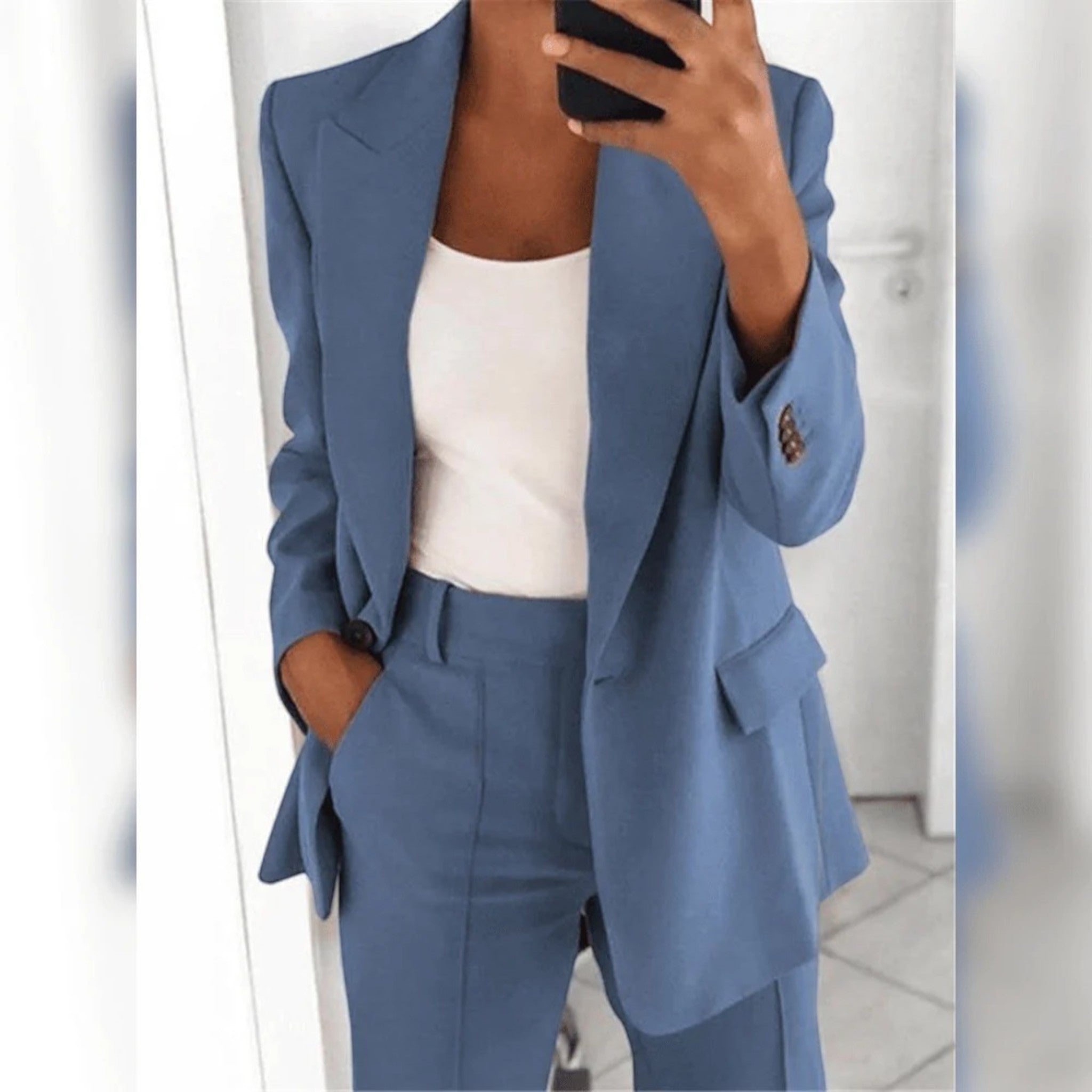 Élégant Costume Blazer Deux Pièces Pour Femmes