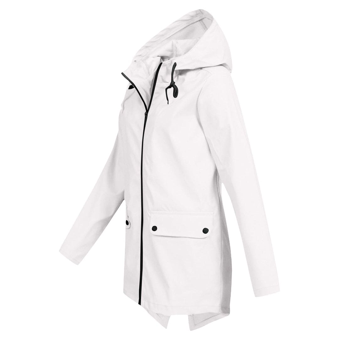 Veste De Pluie Zippée Pour Femmes | Mi-longueur