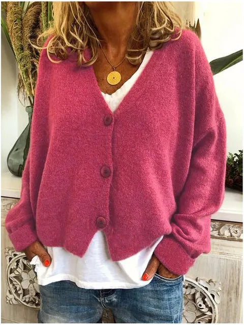 Gilet En Coton Pour Femme Avec Boutons | Col En V