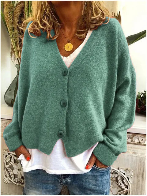 Gilet En Coton Pour Femme Avec Boutons | Col En V