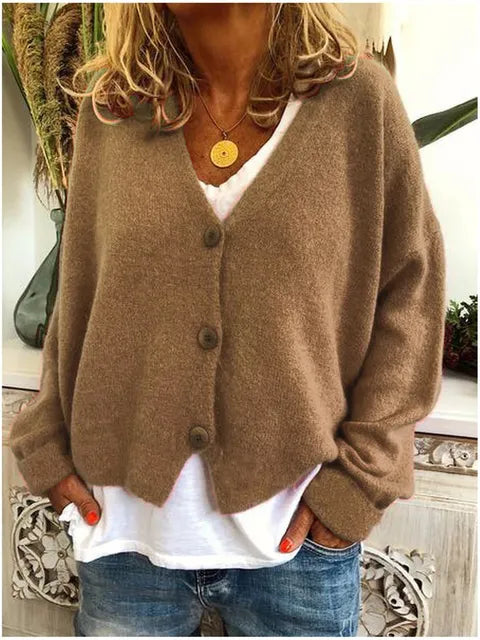 Gilet En Coton Pour Femme Avec Boutons | Col En V