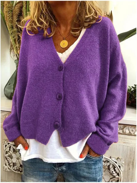 Gilet En Coton Pour Femme Avec Boutons | Col En V