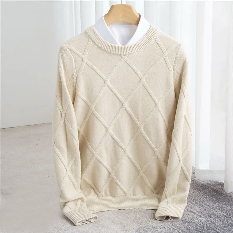 Sweat-shirt D'hiver En Cachemire À Manches Longues Pour Homme | Doublure