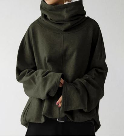 Sweat-Shirt Oversize À Col Montant Pour Femme | Manches Larges