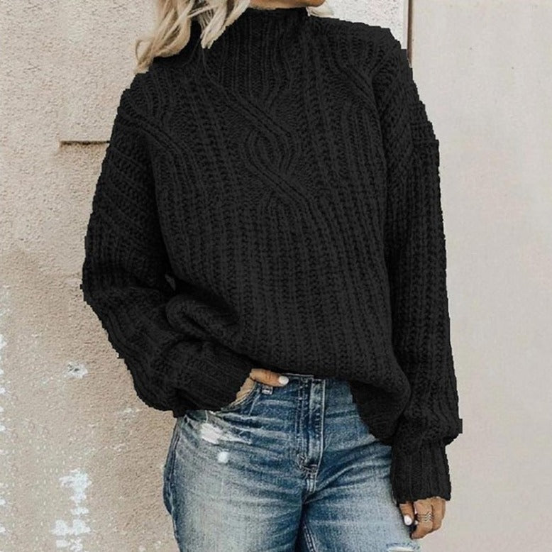 Pull Col Roulé Stylé En Tricot Pour Femme | Hiver