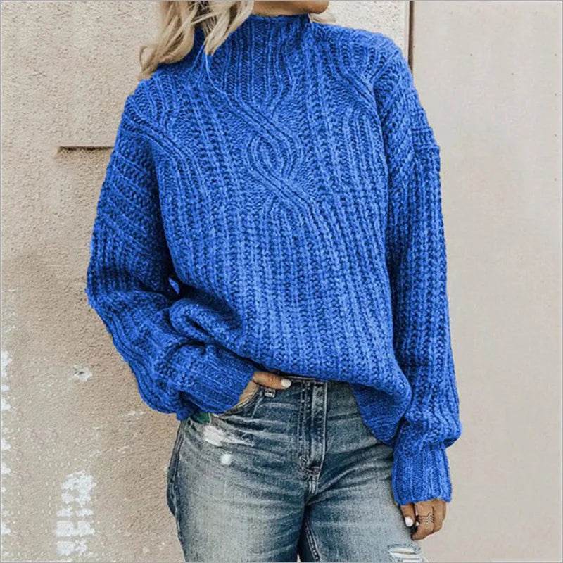 Pull Col Roulé Stylé En Tricot Pour Femme | Hiver