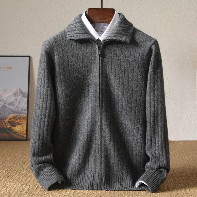 Pull D’Hiver En Cachemire Pour Homme | Avec Fermeture Éclair