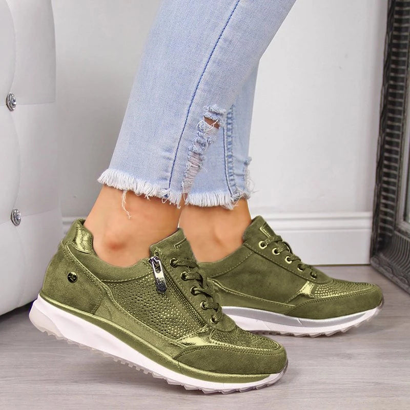 Baskets Tendance À Lacets Pour Femme | Semelle Antidérapante