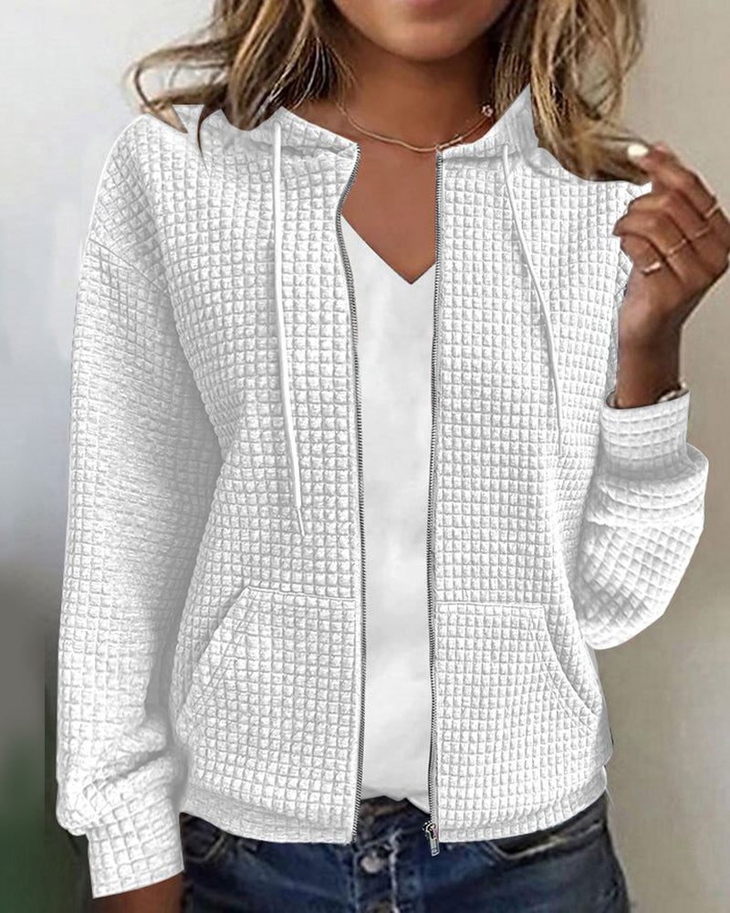 Gilet À Capuche D’Hiver Décontracté Pour Femme | Manches Longues