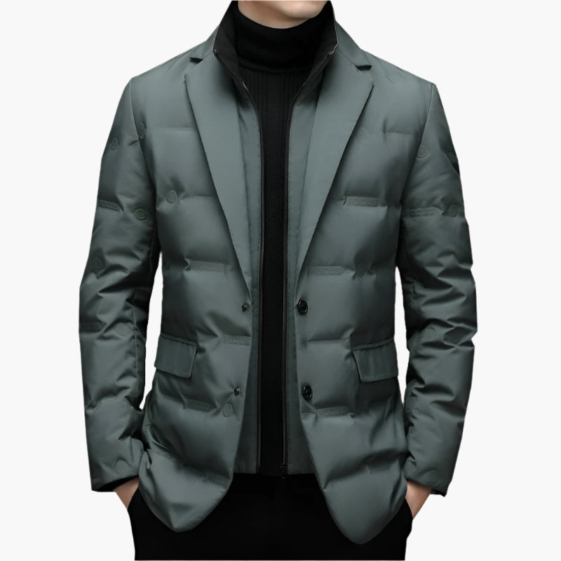 Veste D'hiver Matelassée Pour Homme | Revers Crantés