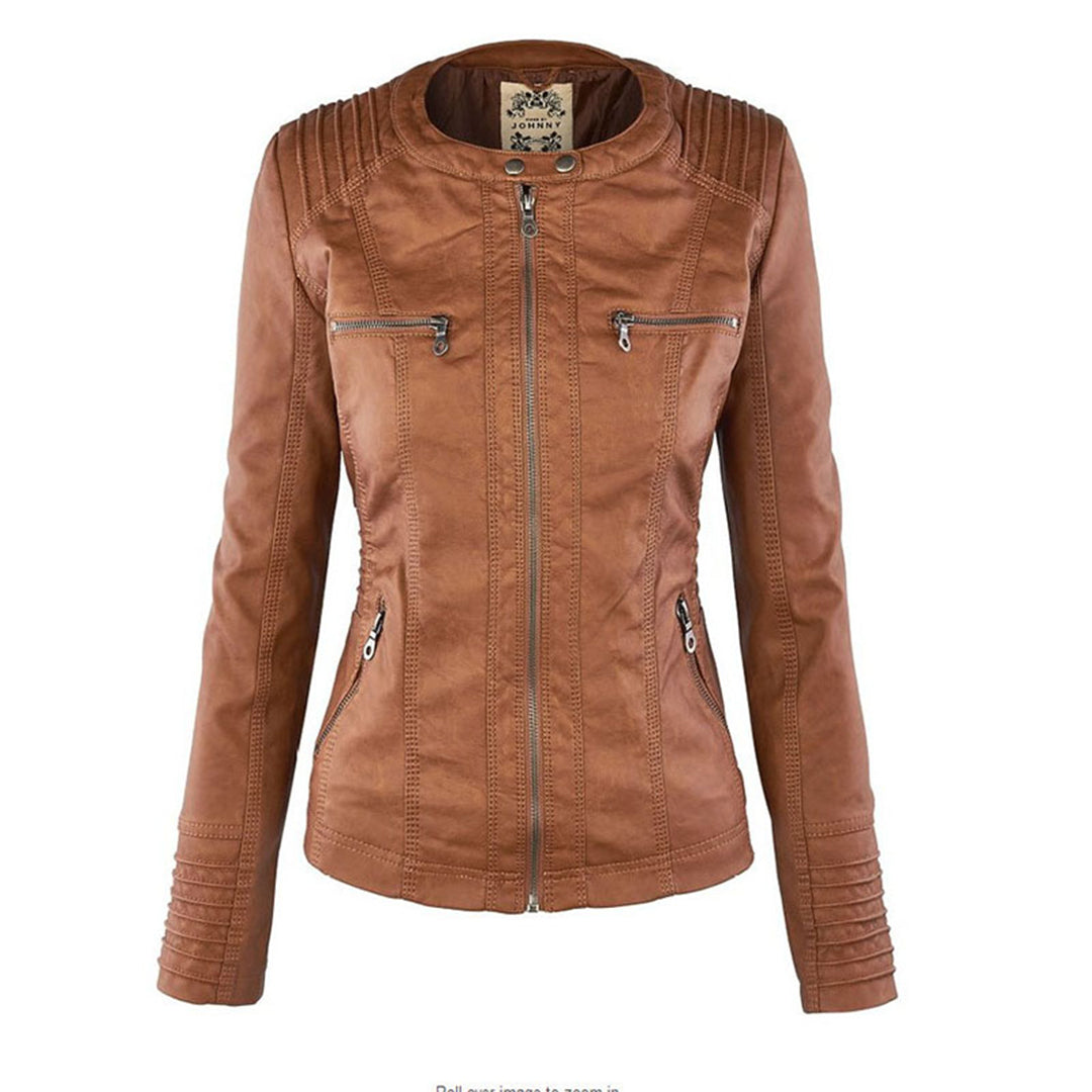 Veste Motarde En Cuir À Capuche Pour Femme | Hiver
