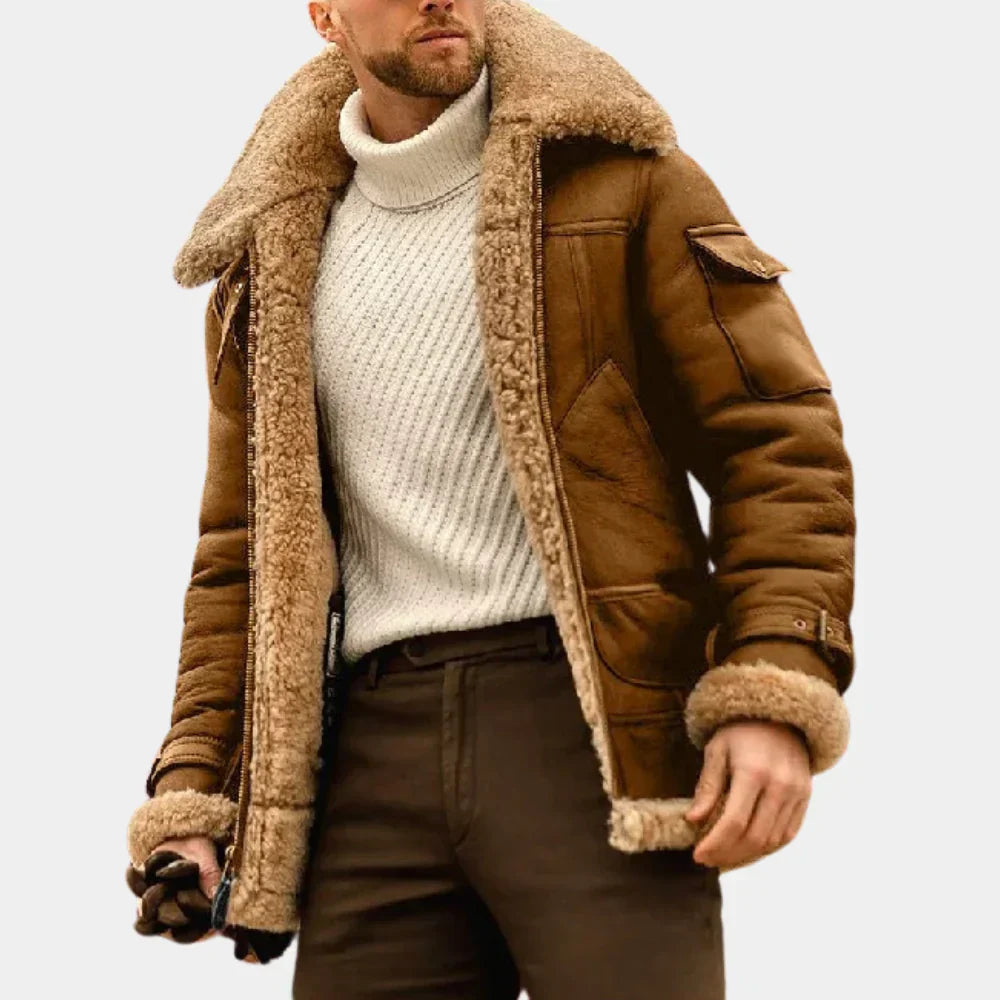 Veste D’Hiver En Cuir Pour Homme | Style Aviateur