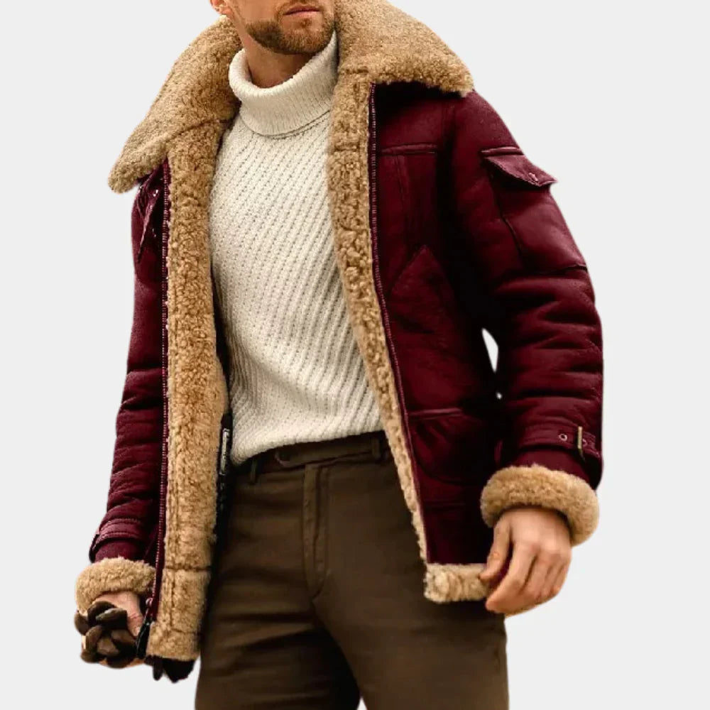 Veste D’Hiver En Cuir Pour Homme | Style Aviateur