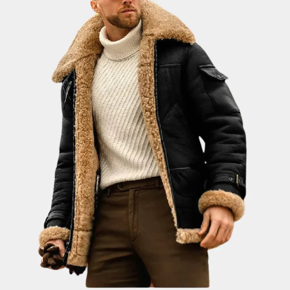 Veste D’Hiver En Cuir Pour Homme | Style Aviateur