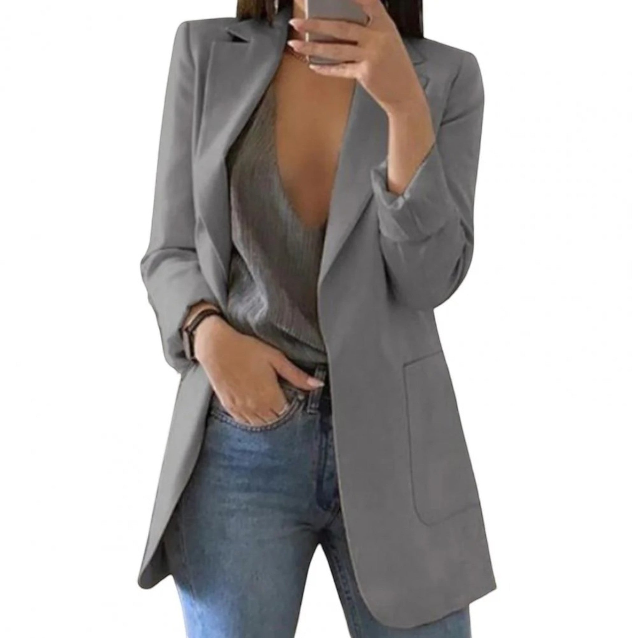 Elisa | Blazer Décontracté De Longueur Moyenne Pour Femmes
