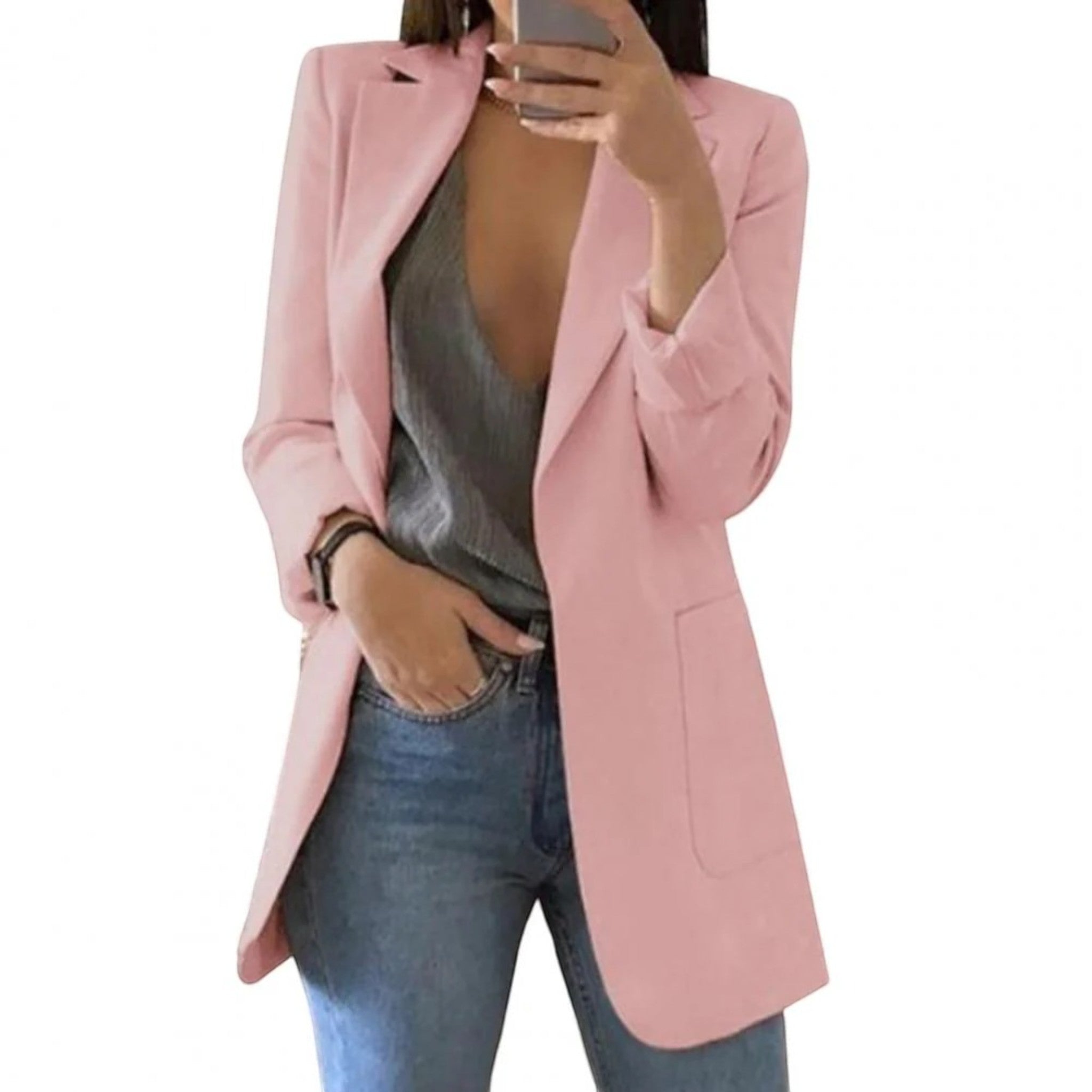 Elisa | Blazer Décontracté De Longueur Moyenne Pour Femmes