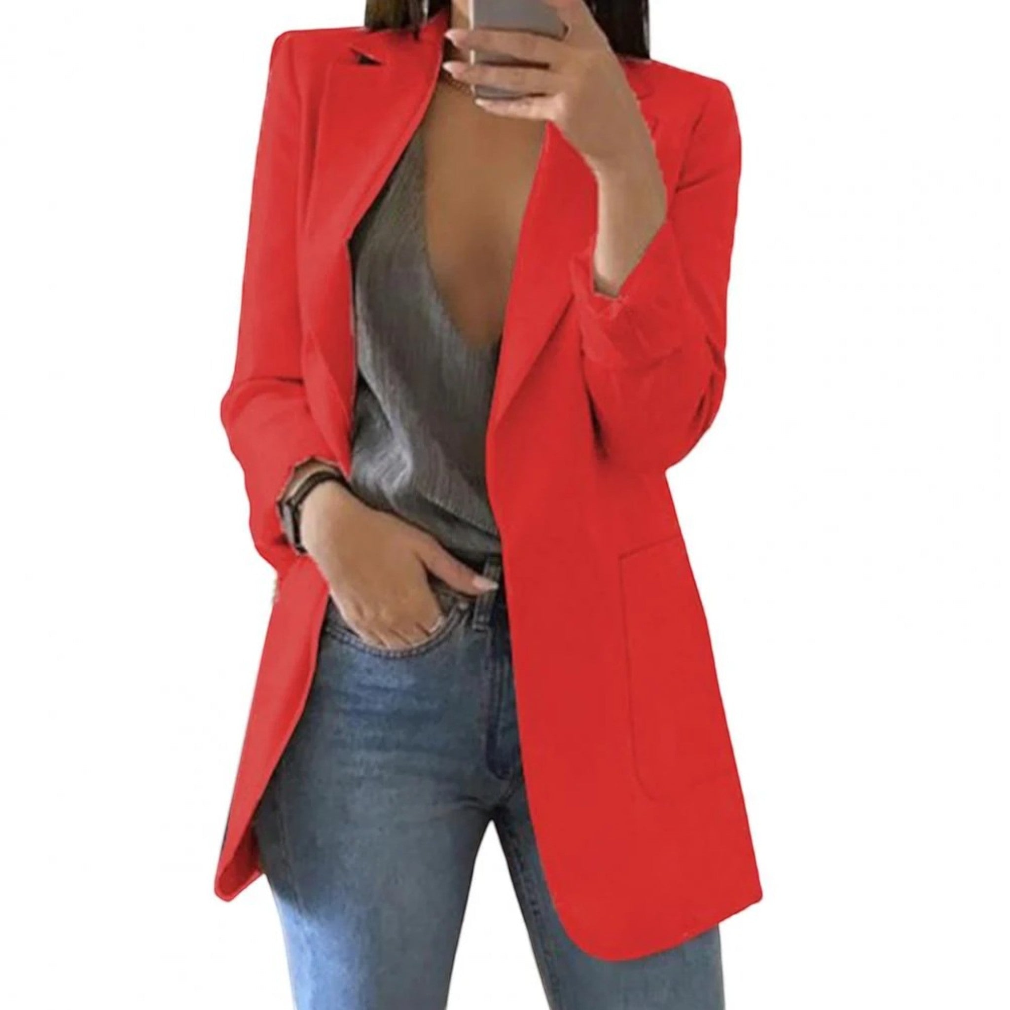 Elisa | Blazer Décontracté De Longueur Moyenne Pour Femmes