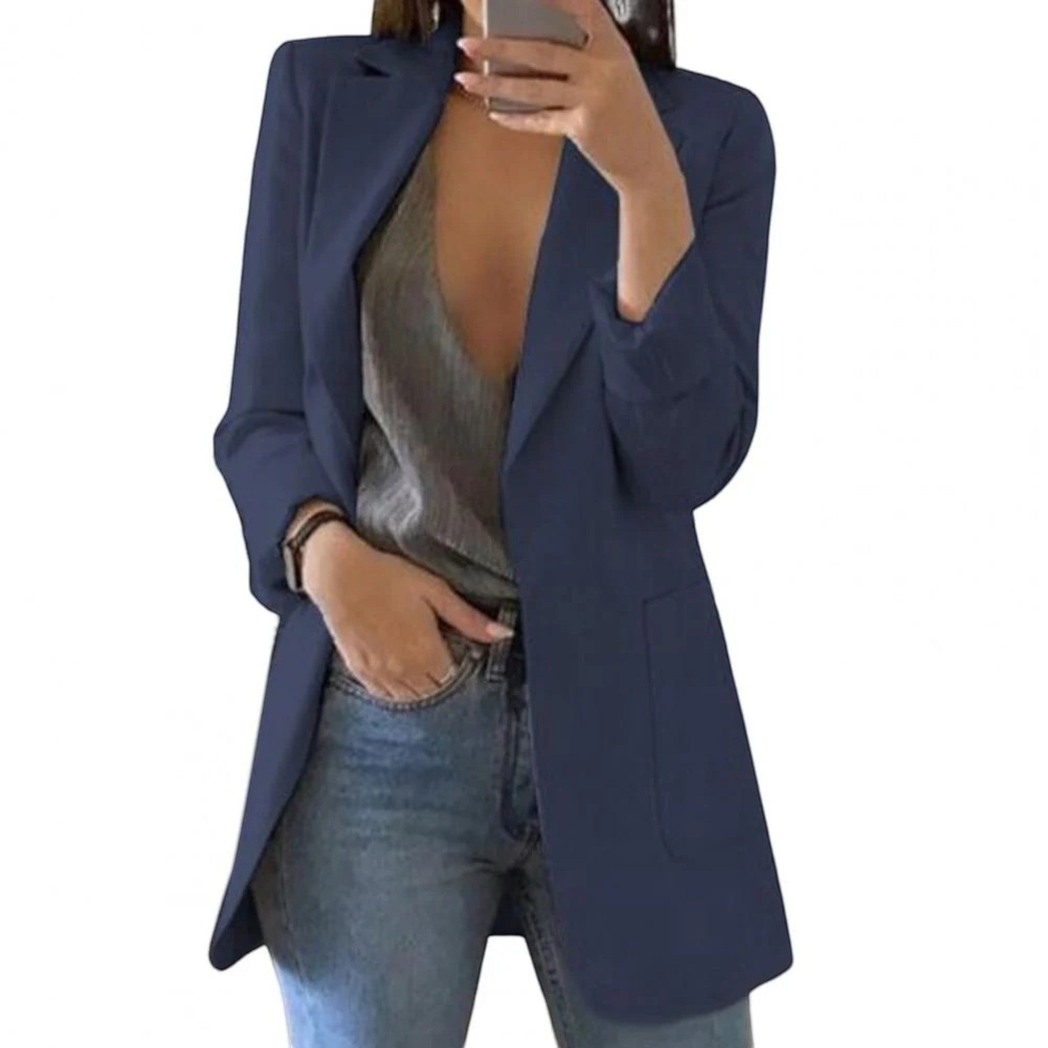 Elisa | Blazer Décontracté De Longueur Moyenne Pour Femmes
