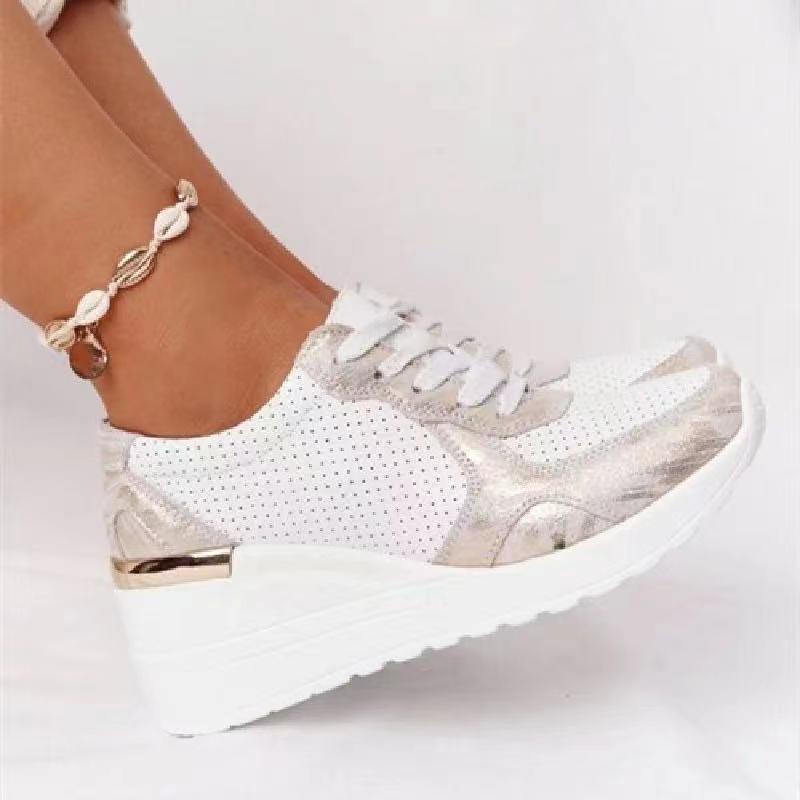 Baskets Compensées À Lacets Pour Femme | Décontractées
