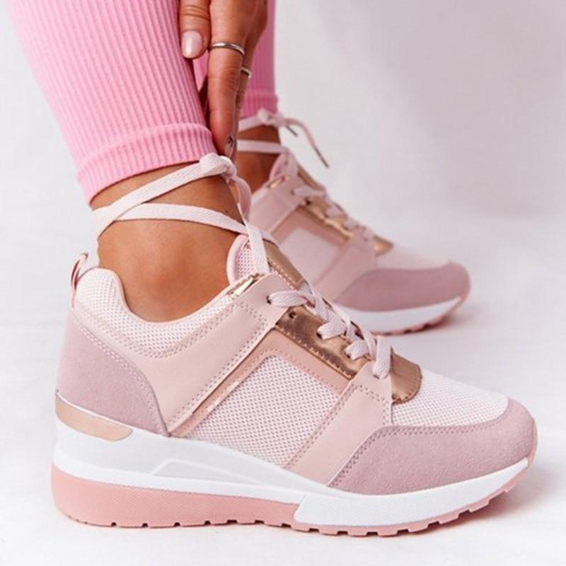 Baskets Compensées À Lacets Pour Femme | Décontractées