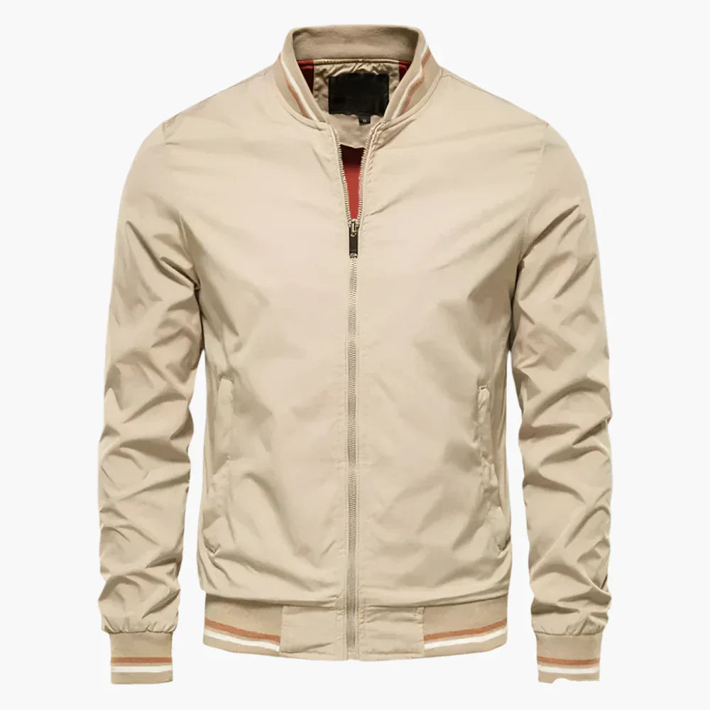Blouson Aviateur Classique À Rayures Côtelées Pour Homme | Automne