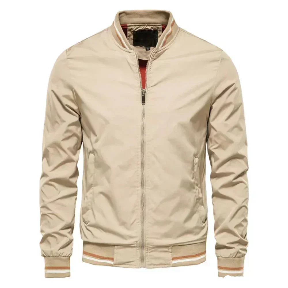 Blouson Aviateur Classique À Rayures Côtelées Pour Homme | Automne