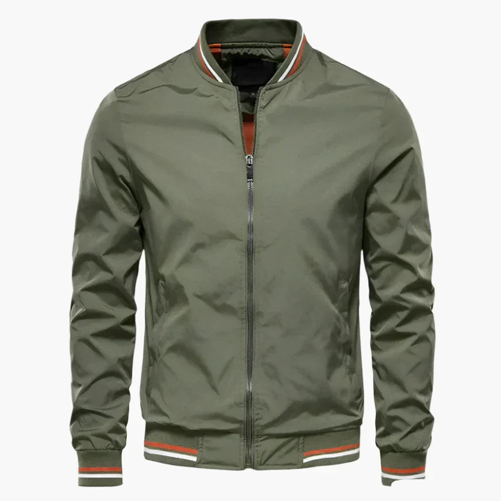 Blouson Aviateur Classique À Rayures Côtelées Pour Homme | Automne