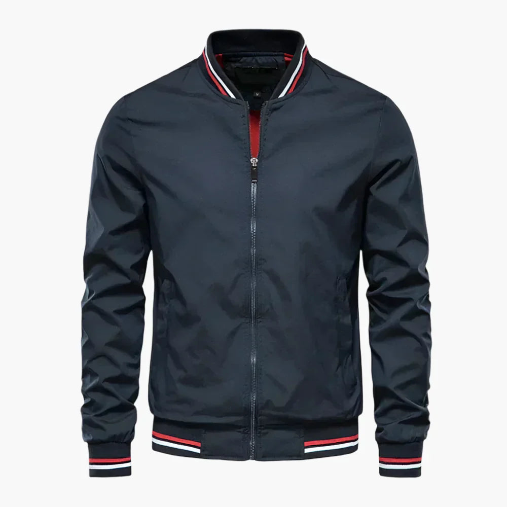 Blouson Aviateur Classique À Rayures Côtelées Pour Homme | Automne
