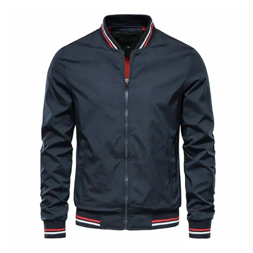 Blouson Aviateur Classique À Rayures Côtelées Pour Homme | Automne