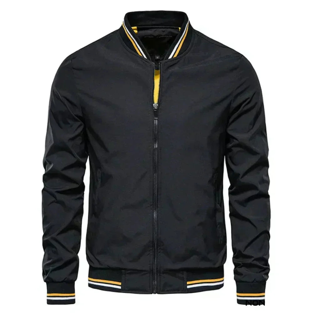 Blouson Aviateur Classique À Rayures Côtelées Pour Homme | Automne
